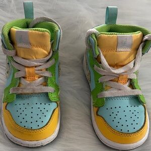Jordan Kids Sneakers in Yellow, Green, and Blue